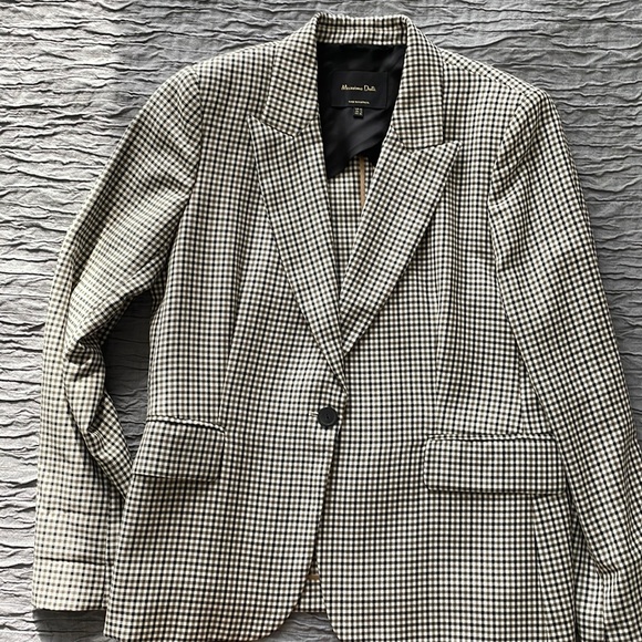 Massimo Dutti checked wool blazer - Picture 1 of 15